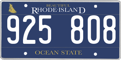 RI license plate 925808