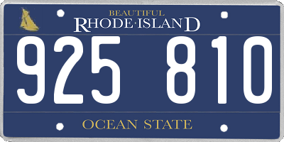 RI license plate 925810