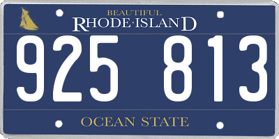 RI license plate 925813