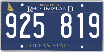 RI license plate 925819