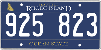 RI license plate 925823
