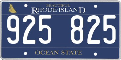 RI license plate 925825