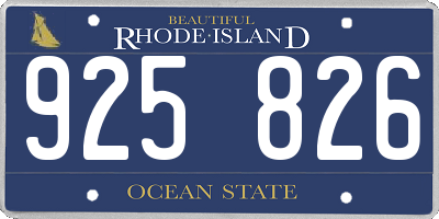 RI license plate 925826