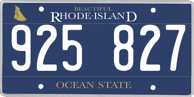 RI license plate 925827