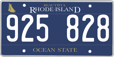 RI license plate 925828