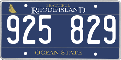 RI license plate 925829