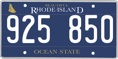 RI license plate 925850