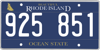 RI license plate 925851