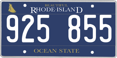 RI license plate 925855