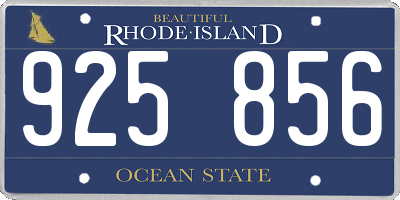RI license plate 925856