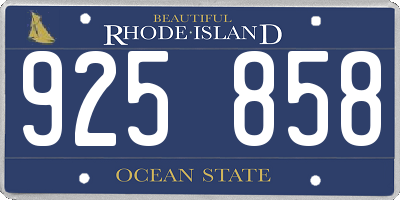RI license plate 925858