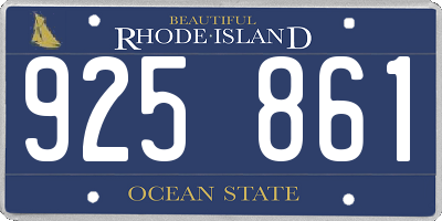 RI license plate 925861