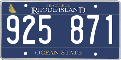 RI license plate 925871