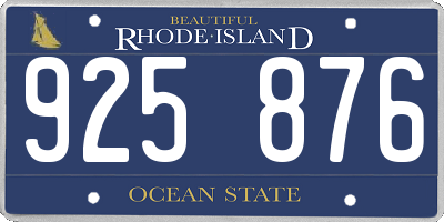 RI license plate 925876