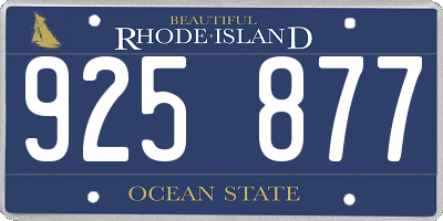 RI license plate 925877