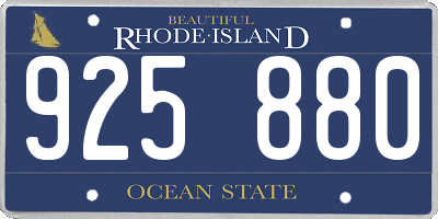 RI license plate 925880