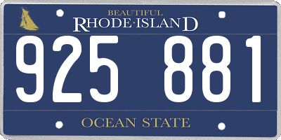RI license plate 925881