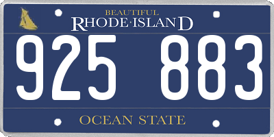 RI license plate 925883