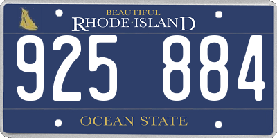 RI license plate 925884