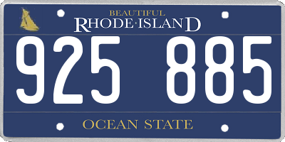 RI license plate 925885