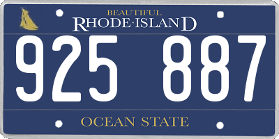 RI license plate 925887