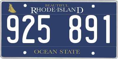 RI license plate 925891