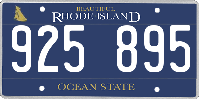 RI license plate 925895