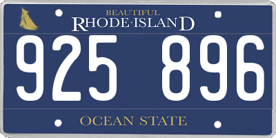 RI license plate 925896