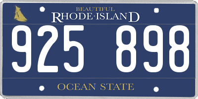 RI license plate 925898