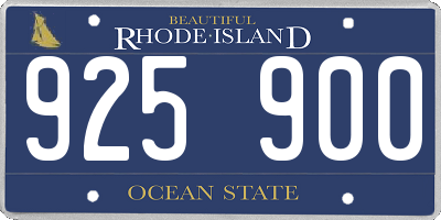 RI license plate 925900