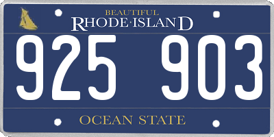 RI license plate 925903