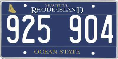 RI license plate 925904