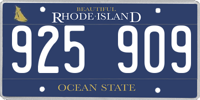 RI license plate 925909