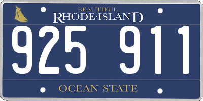 RI license plate 925911