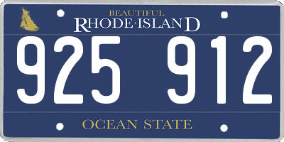 RI license plate 925912