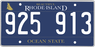 RI license plate 925913
