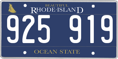 RI license plate 925919