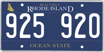 RI license plate 925920