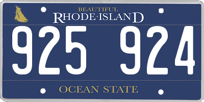 RI license plate 925924
