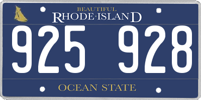 RI license plate 925928