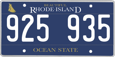 RI license plate 925935