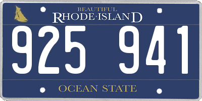 RI license plate 925941