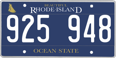 RI license plate 925948