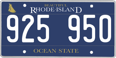 RI license plate 925950