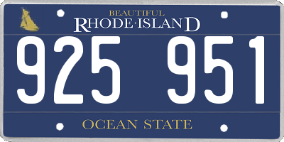 RI license plate 925951