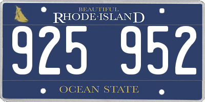 RI license plate 925952