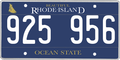 RI license plate 925956
