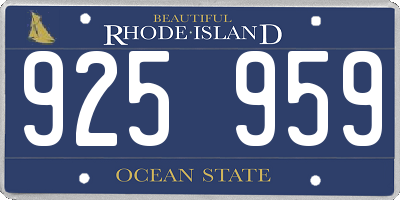 RI license plate 925959