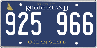 RI license plate 925966