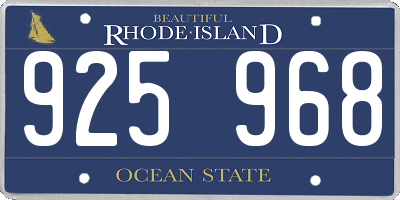 RI license plate 925968